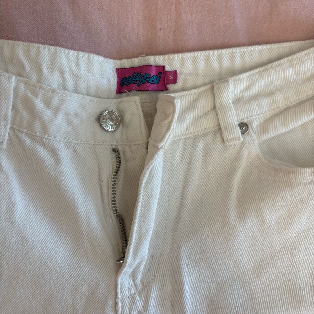 Cream low rise jeans edikted